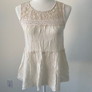 Women’s Knox Rose Cream White Sleeveless Blouse Shirt Size Small
